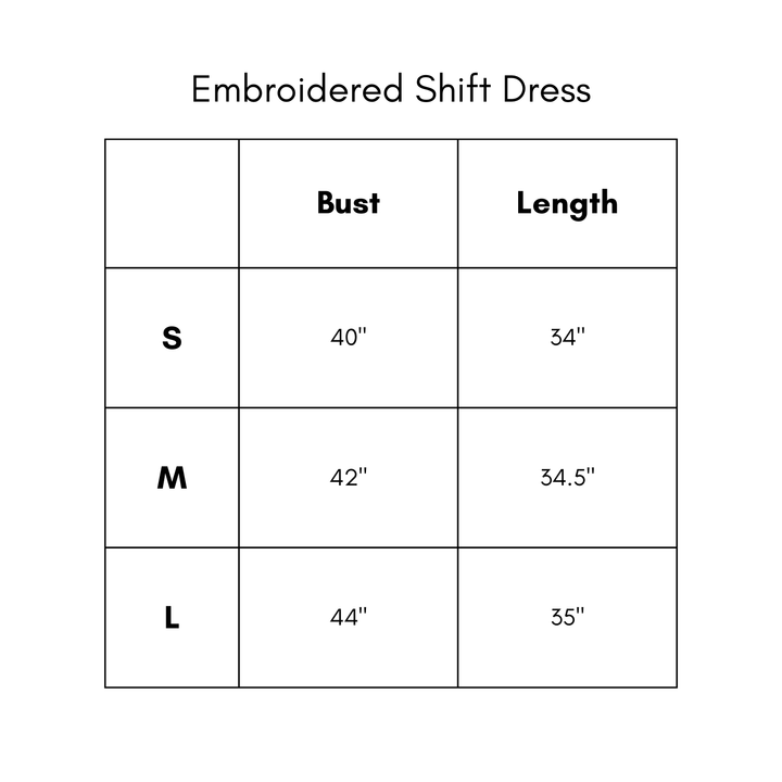 Embroidered Shift Dress - Pink