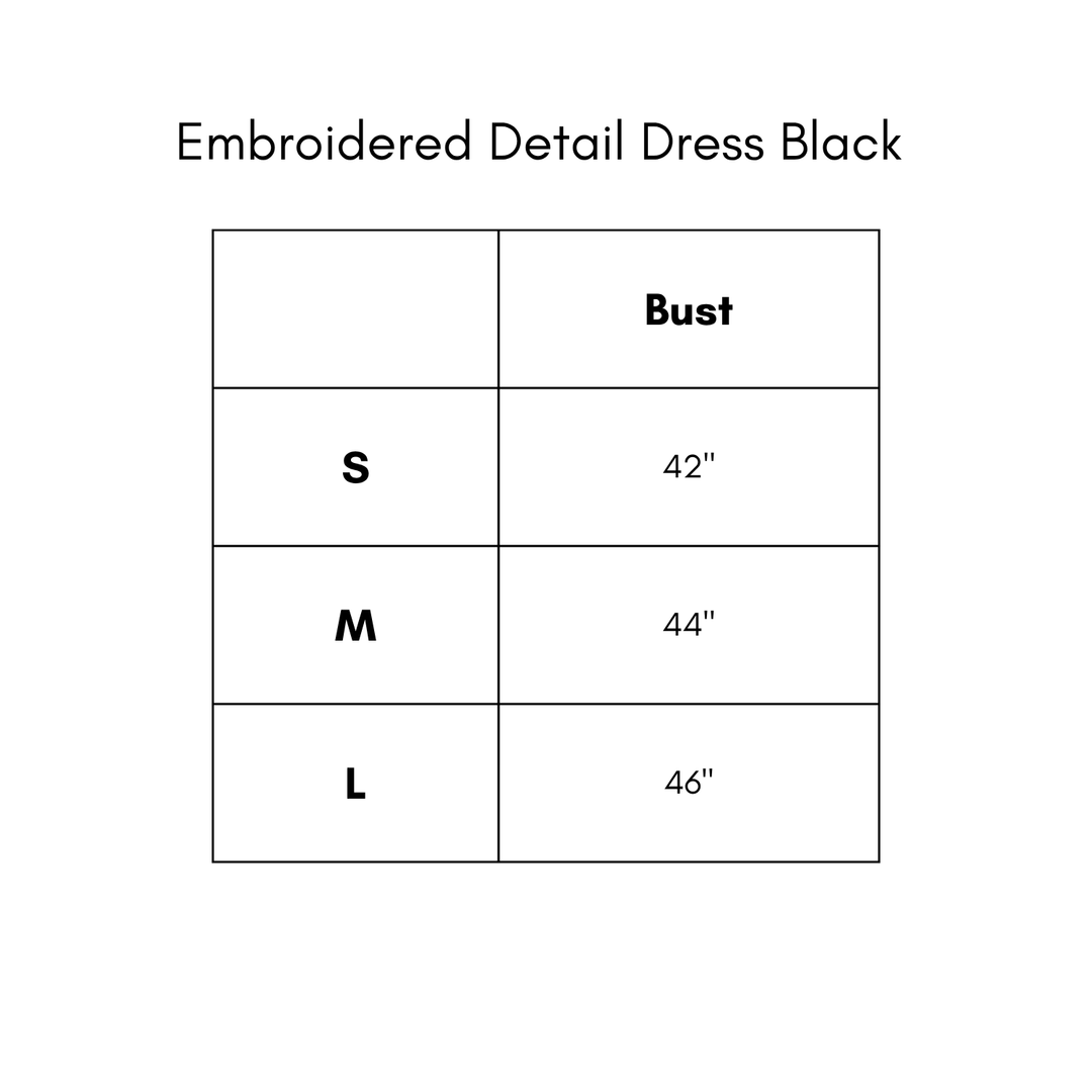 Embroidered Detail Dress - Black