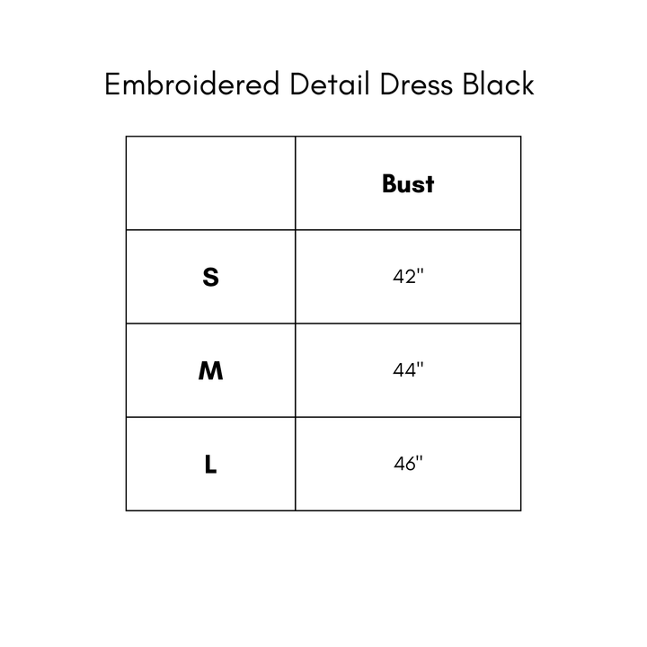 Embroidered Detail Dress - Black