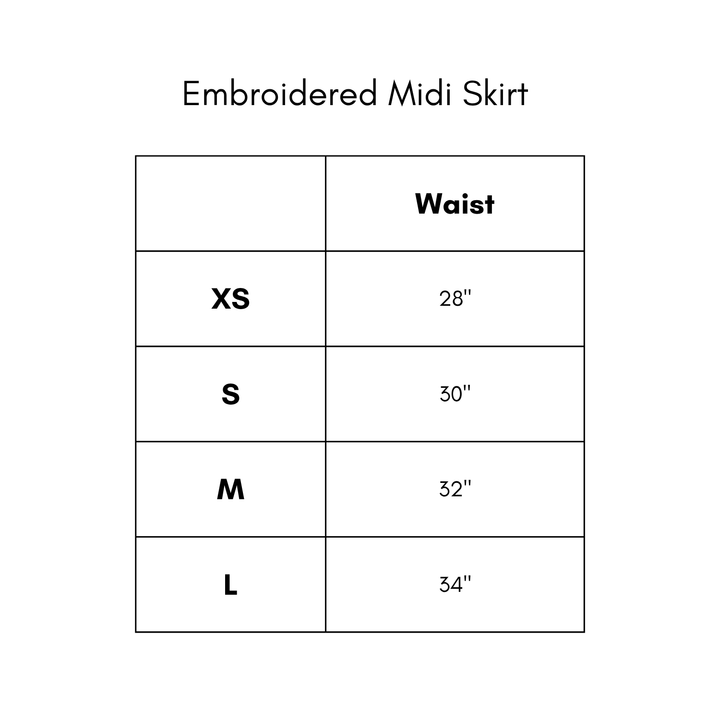 Embroidered Midi Skirt - White