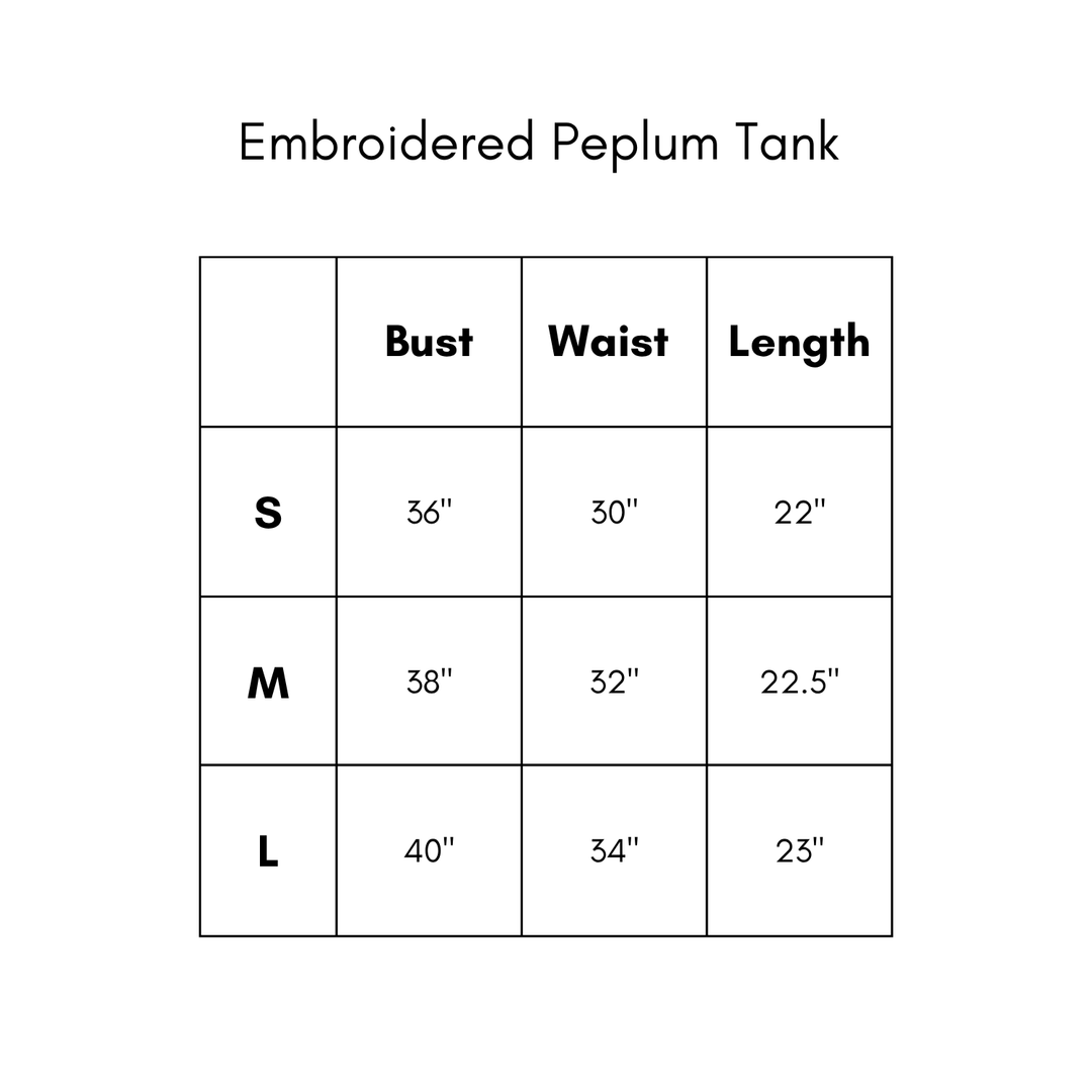 Embroidered Peplum Tank