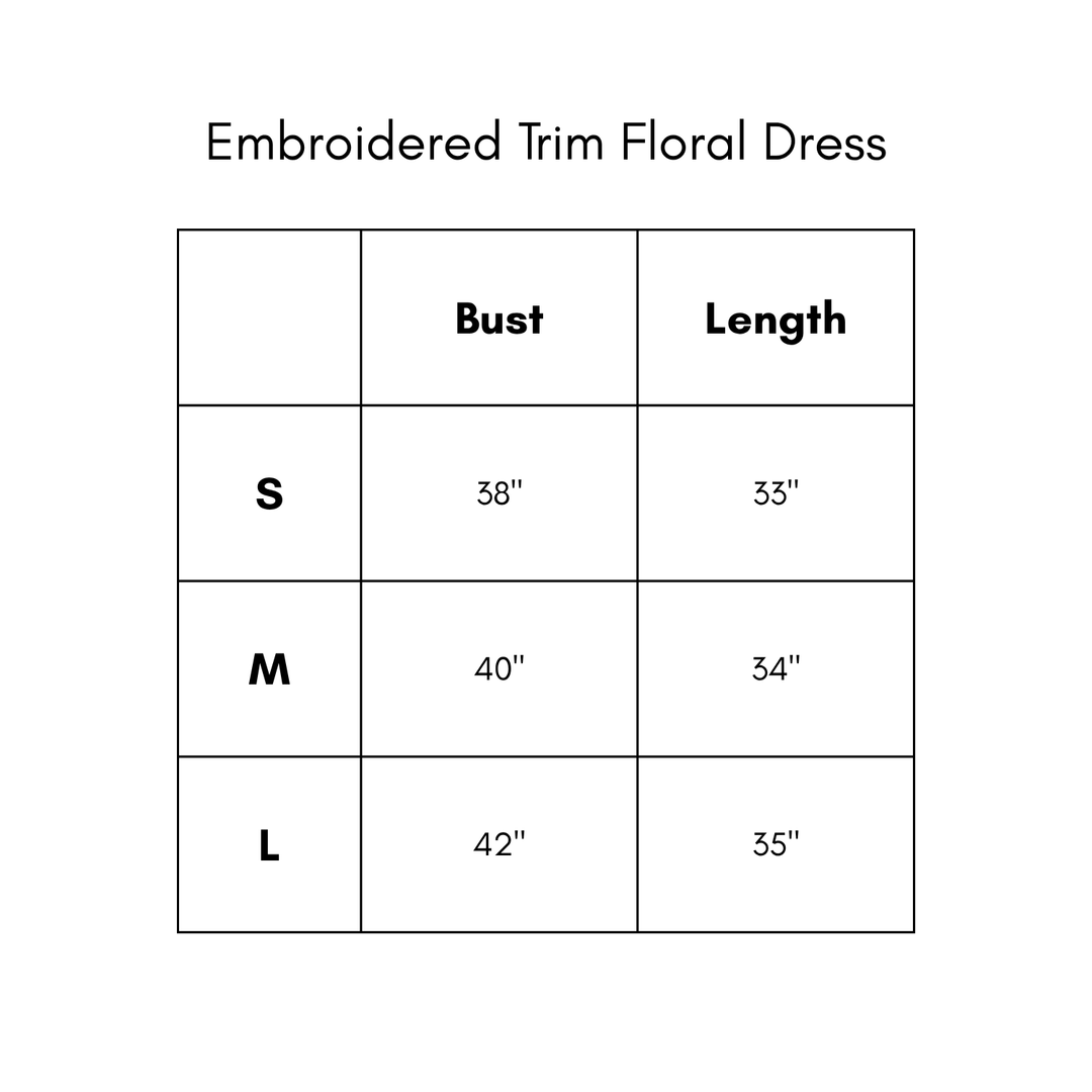 Embroidered Trim Floral Dress - Pink