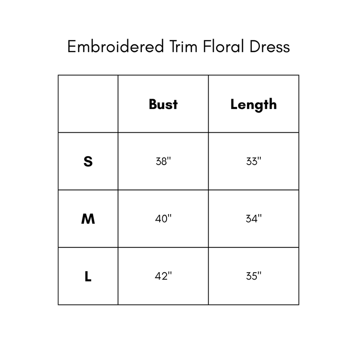 Embroidered Trim Floral Dress - Pink