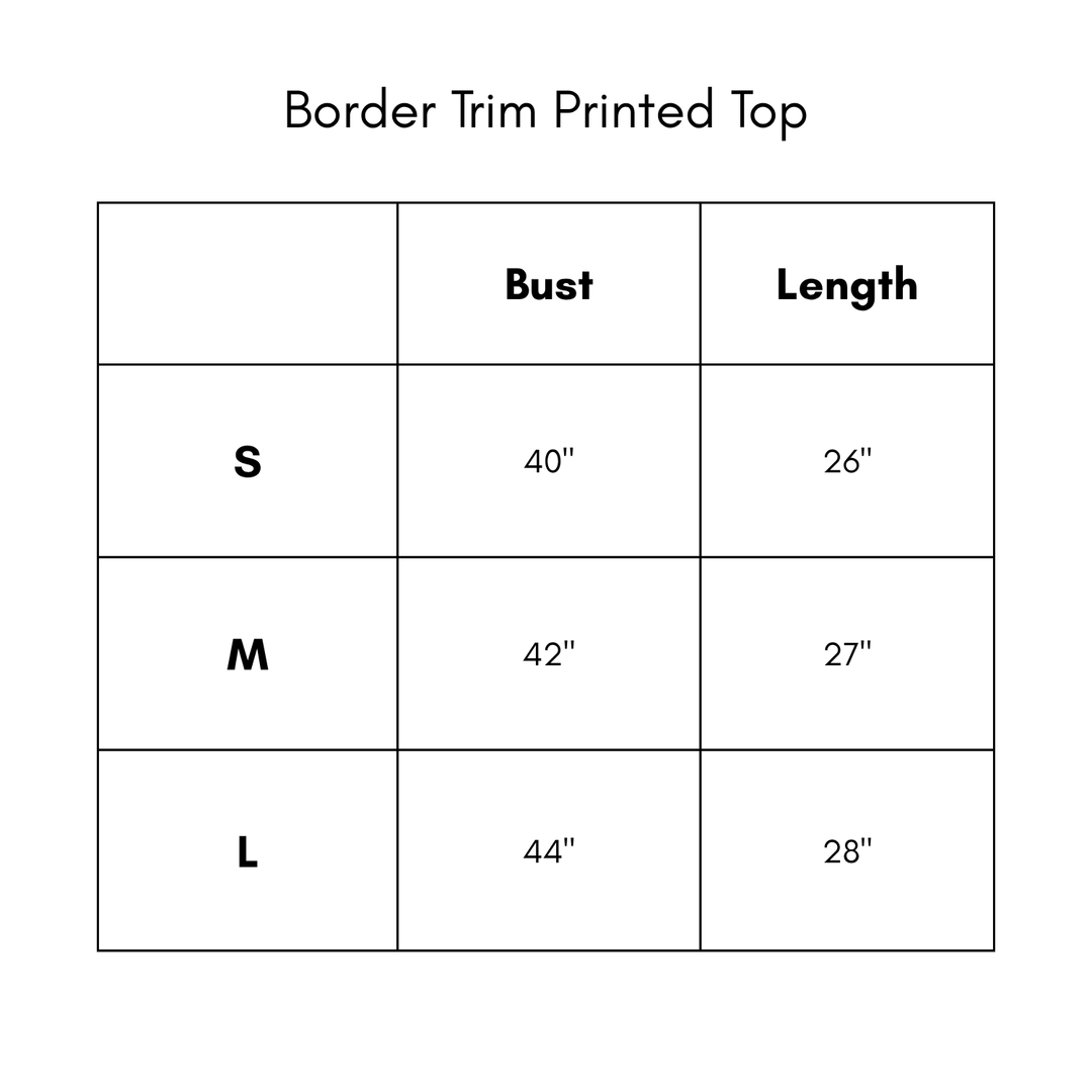 Border Trim Printed Top - Blue