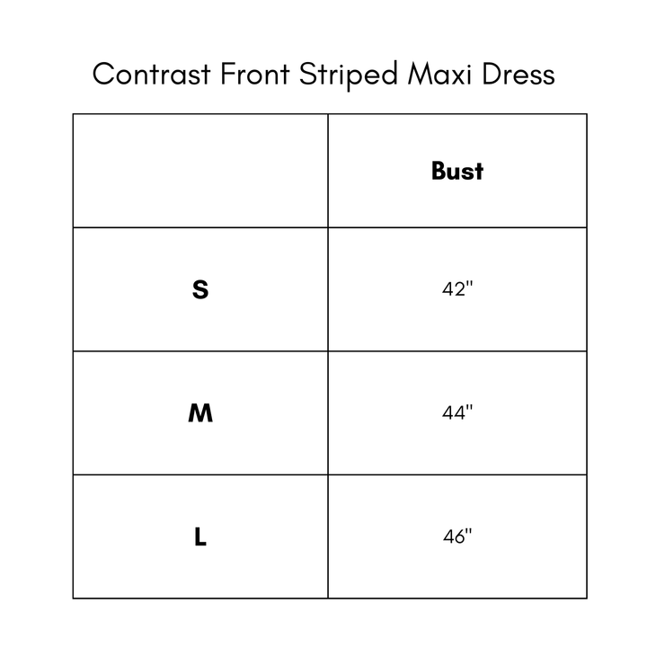 Contrast Front Striped Maxi Dress - Olive