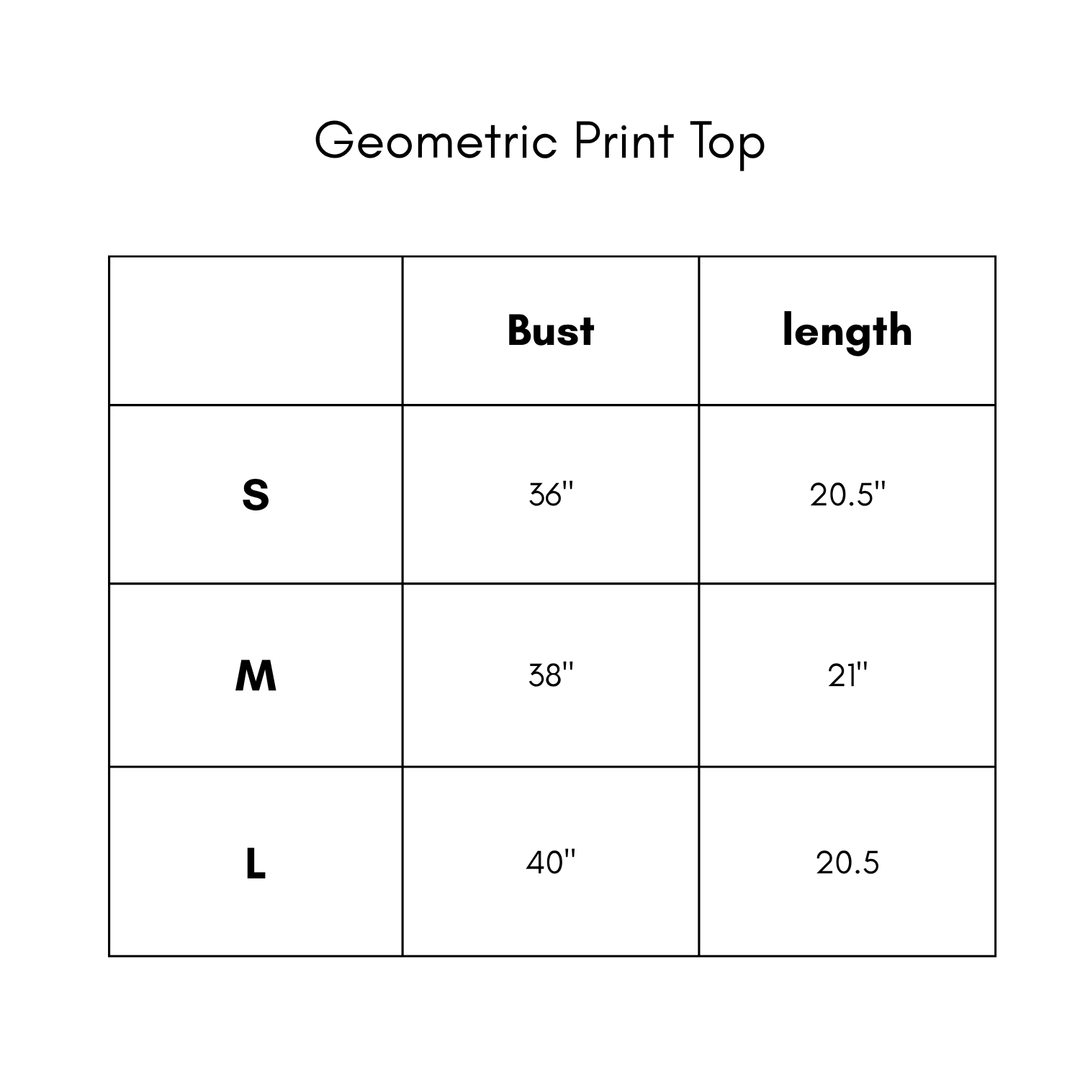 Geometric Print Top - Black