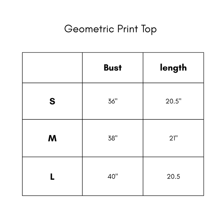 Geometric Print Top - Black