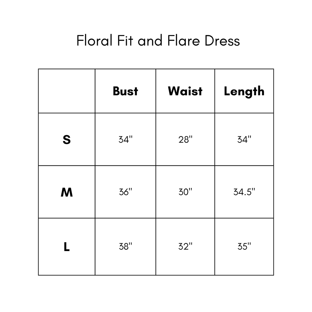 Neutral Floral Fit & Flare Dress