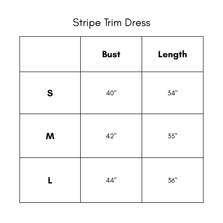 Stripe Trim Dress - Ecru