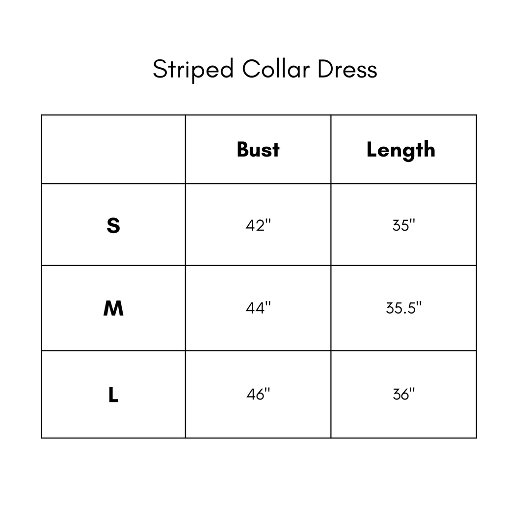 Striped Collar Dress - Black