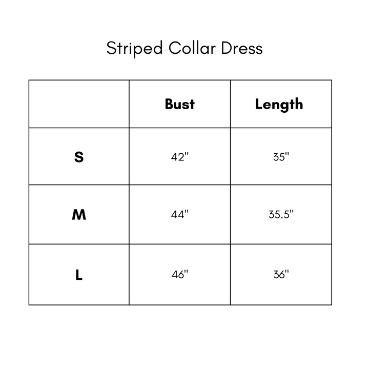 Striped Collar Dress - Black