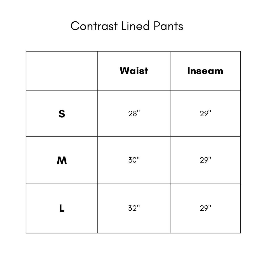 Contrast Lined Pants - Black