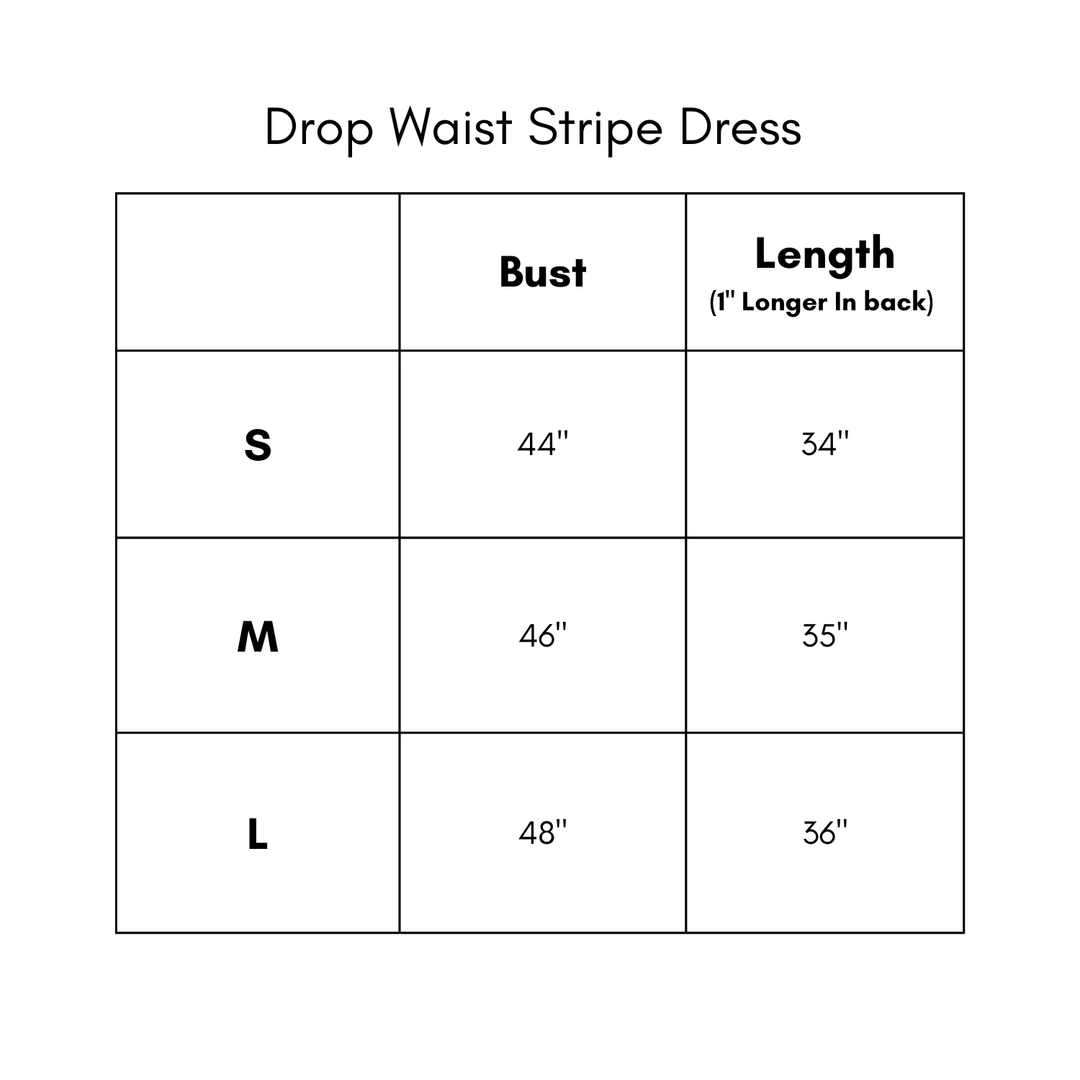 Drop Waist Striped Dress - Pink