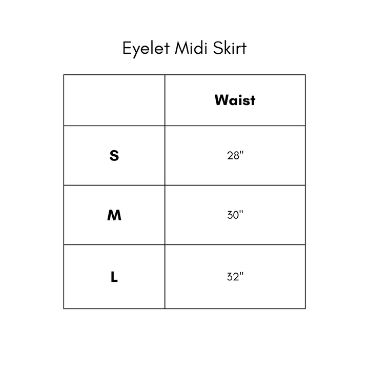 Eyelet Midi Skirt - Green