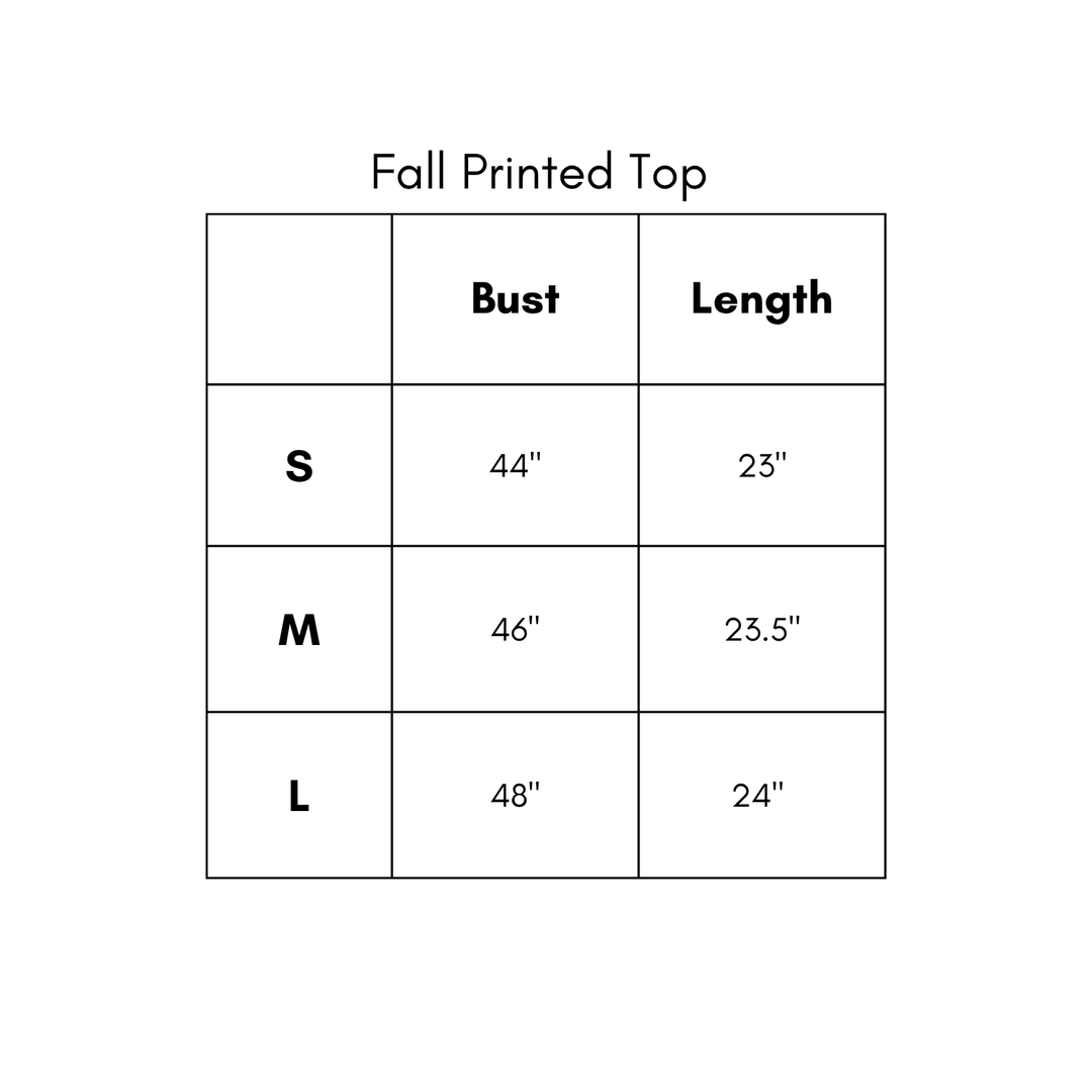 Fall Printed Top - Brown