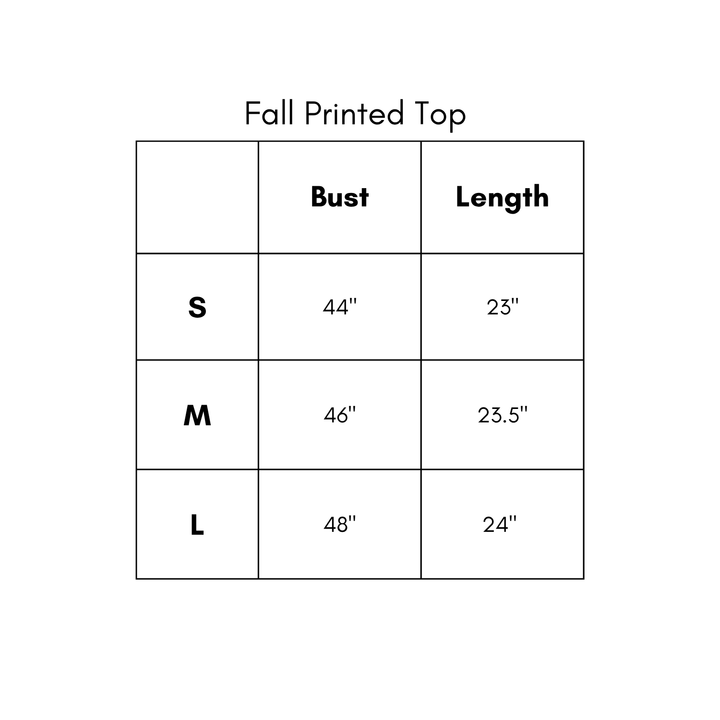 Fall Printed Top - Brown