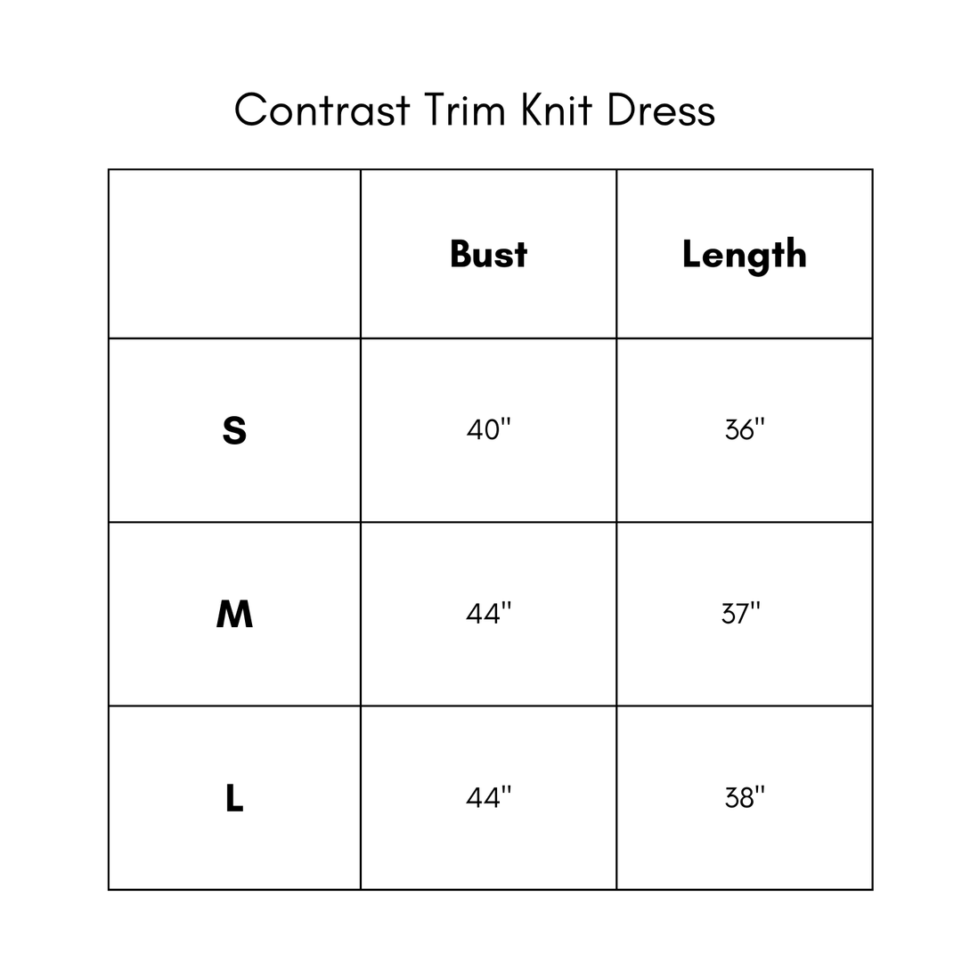 Contrast Trim Knit Dress - Coral/Pink