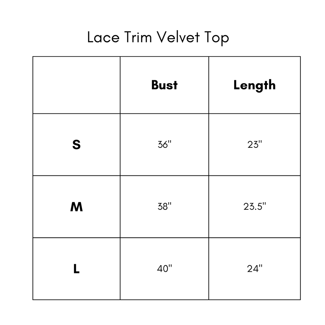 Lace Trim Velvet Top - Cream