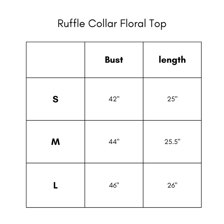 Ruffle Collar Floral Top - Green