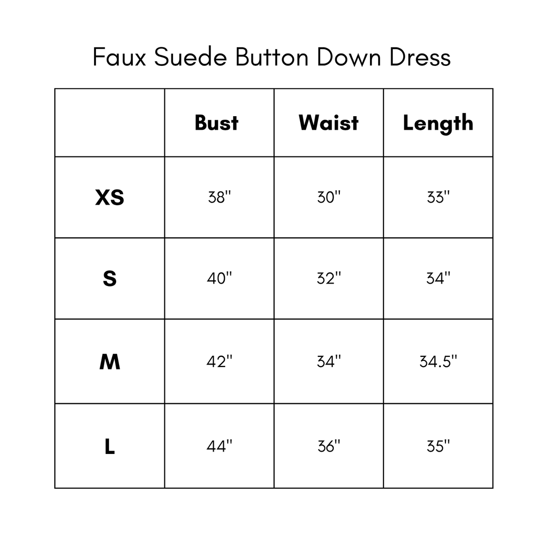Faux Suede Button Down Dress - Brown