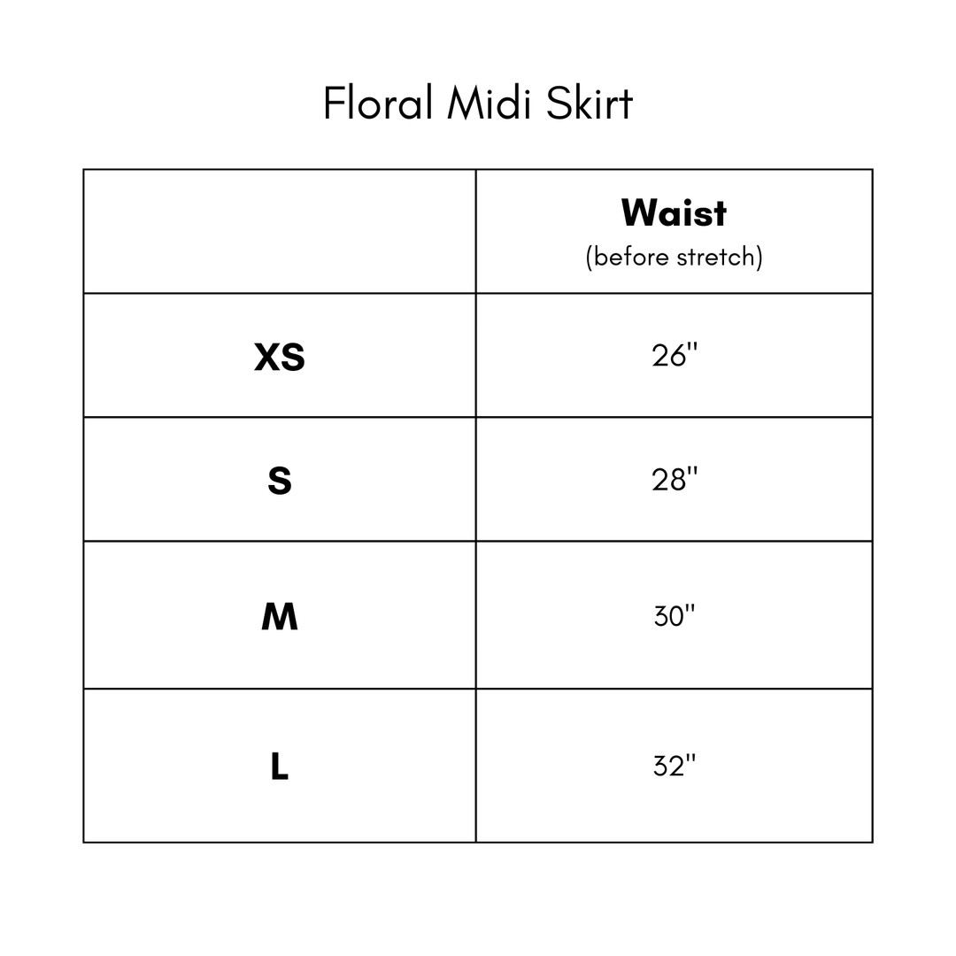 Floral Midi Skirt - Black