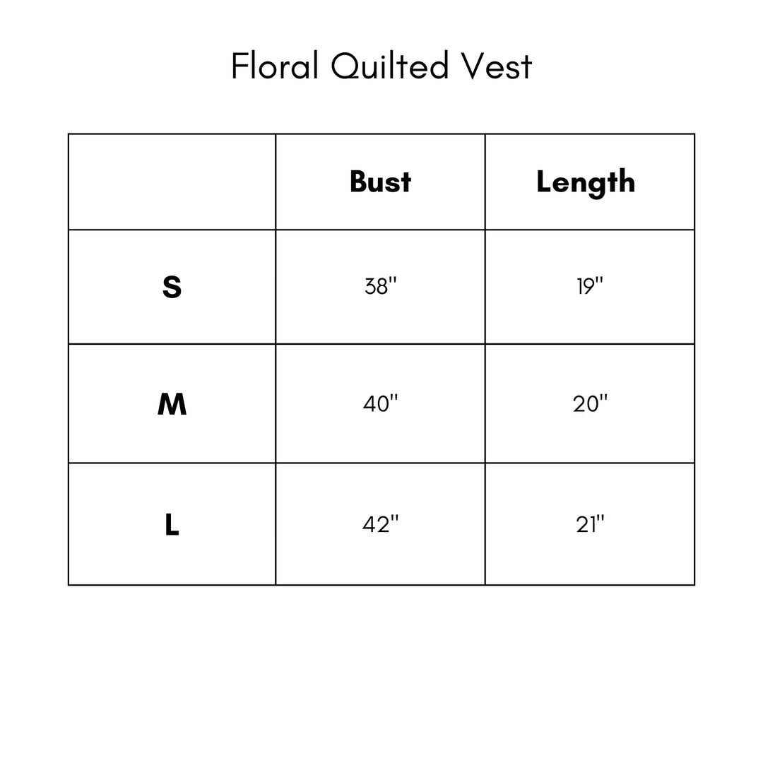 Floral Quilted Vest - Chocolate