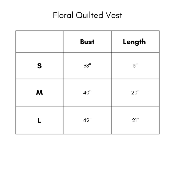 Floral Quilted Vest - Chocolate