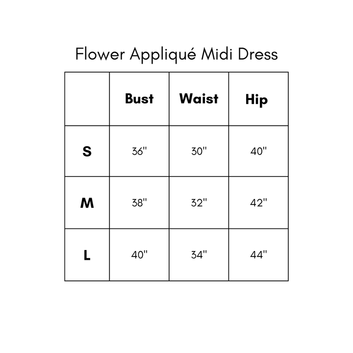 Flower Applique Midi Dress - Rust