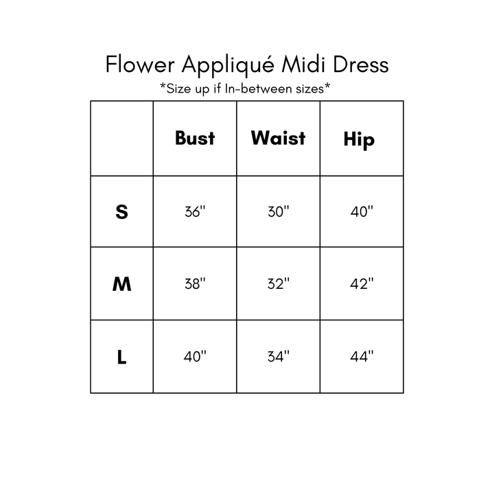 Flower Applique Midi Dress - Rust *PREORDER*
