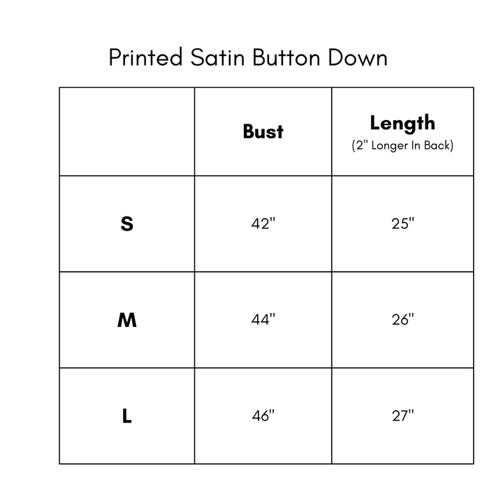 Printed Satin Button Down