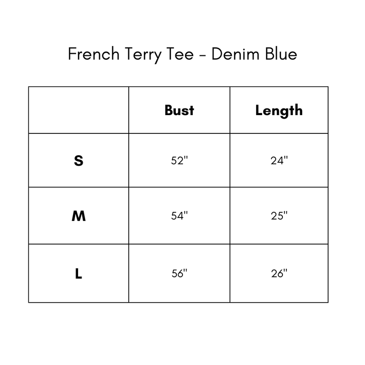 French Terry Tee - Denim Blue