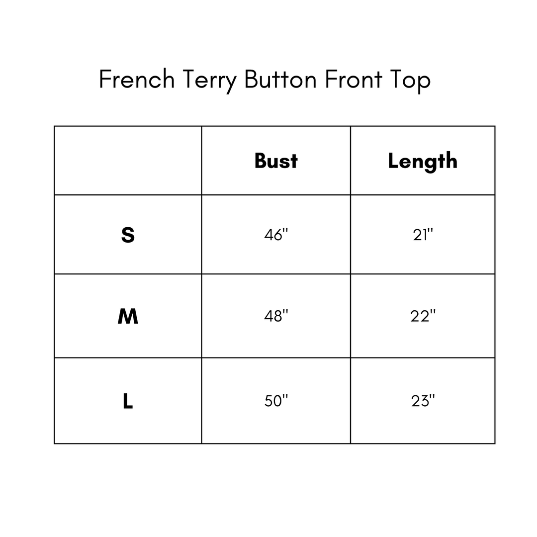 French Terry Button Front Top - Mint