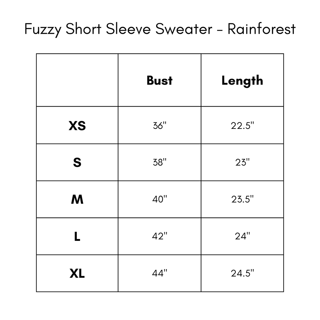 Fuzzy Short Sleeve Sweater - Rainforest