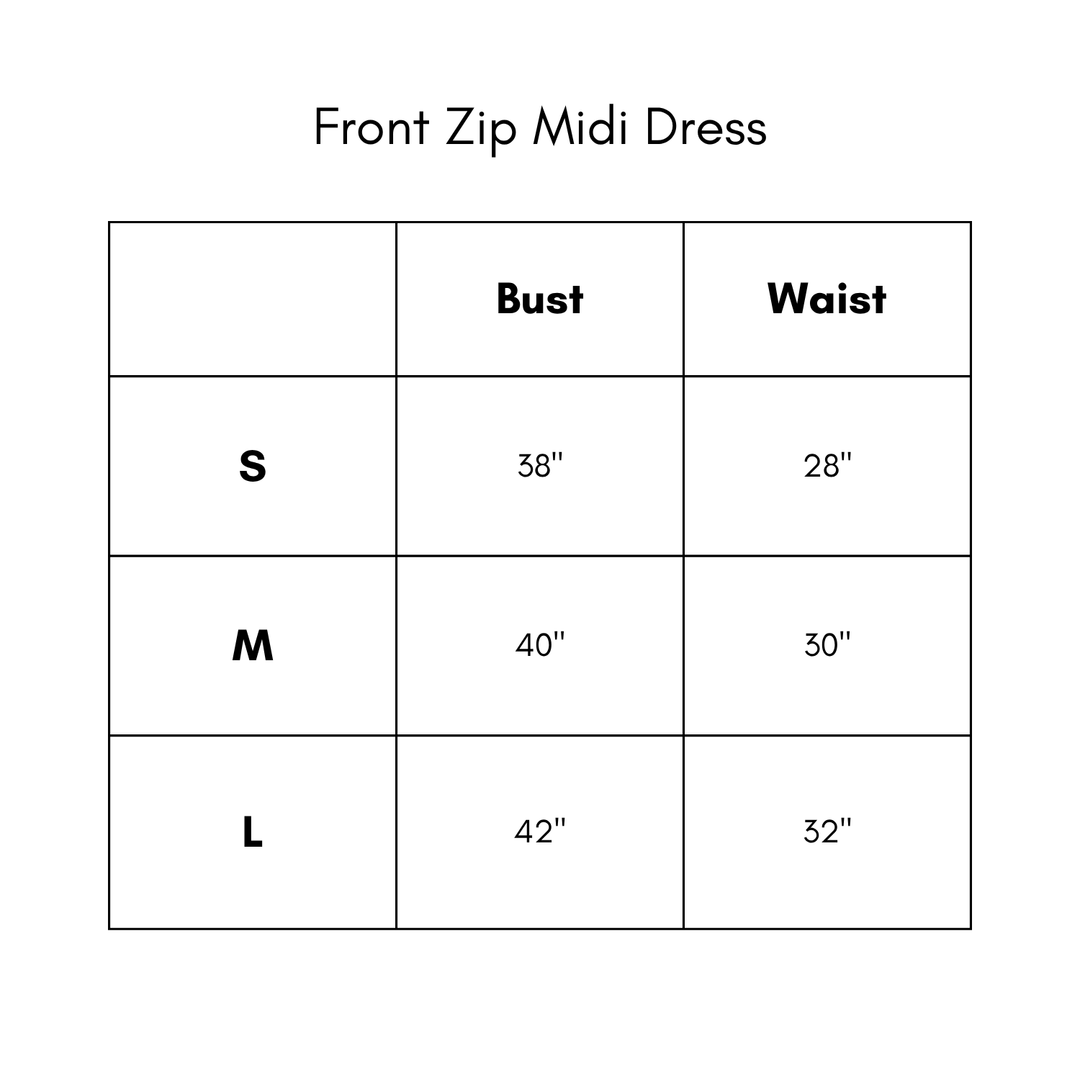 Front Zip Midi Dress - Green