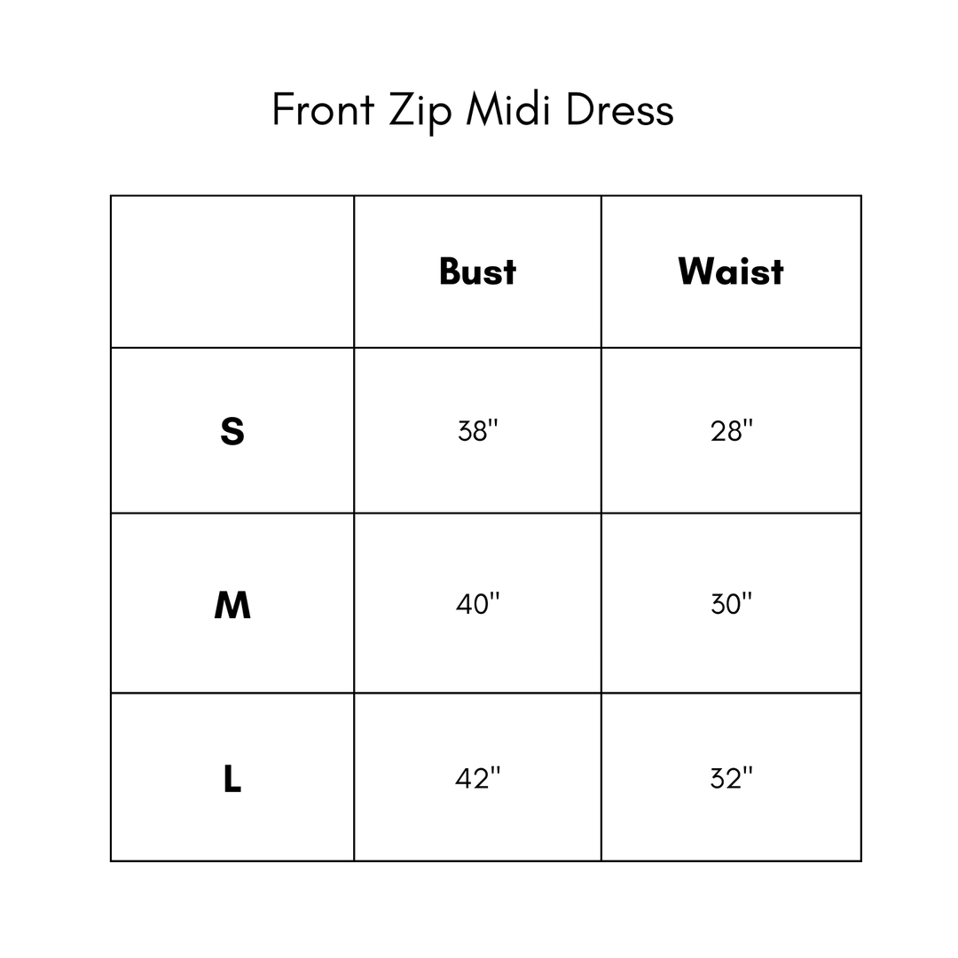 Front Zip Midi Dress - Yellow