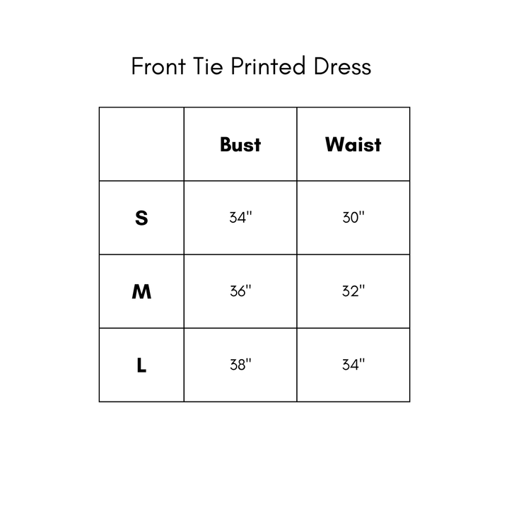 Front Tie Printed Dress - Black
