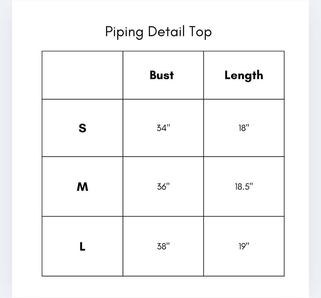 Piping Detail Top - Red