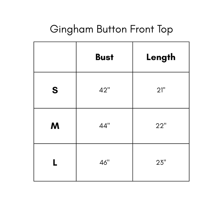 Gingham Button Front Top - Navy