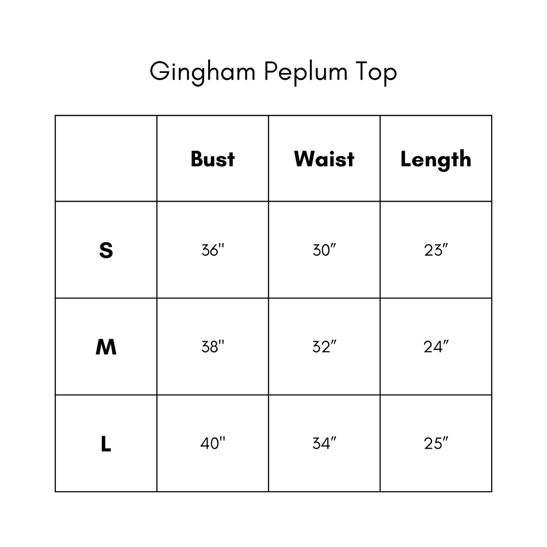 Gingham Peplum Top - Yellow