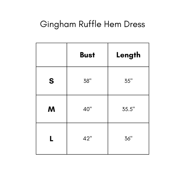Gingham Ruffle Hem Dress - Red