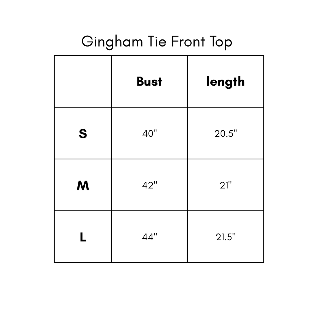 Gingham Tie Front Top - Burgundy