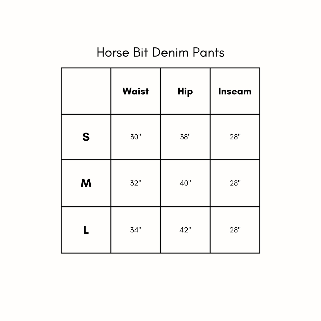 Horse Bit Denim Pants - Ecru
