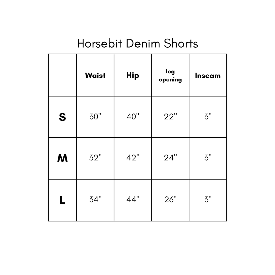 Horsebit Denim Shorts - Ecru