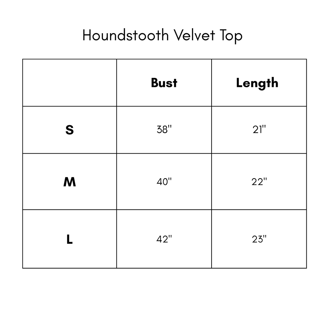 Houndstooth Velvet Top - Taupe