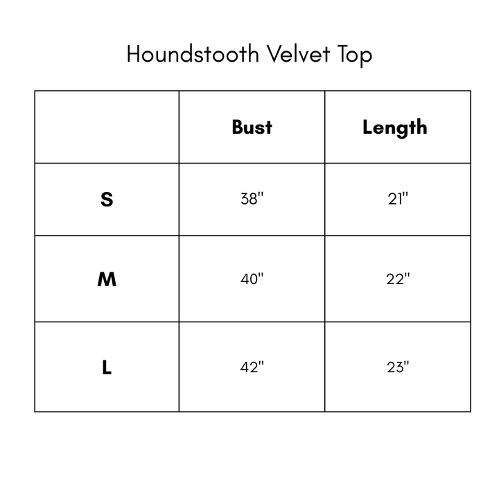 Houndstooth Velvet Top - Taupe