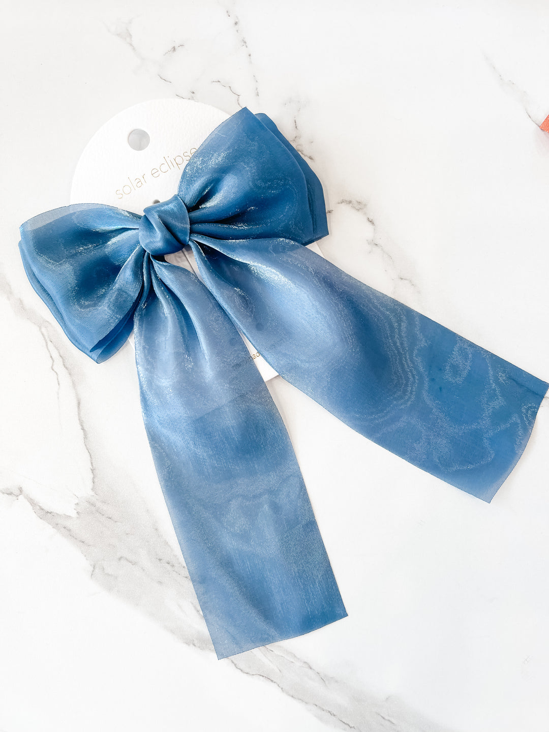 Organza Hair Bow - Blue