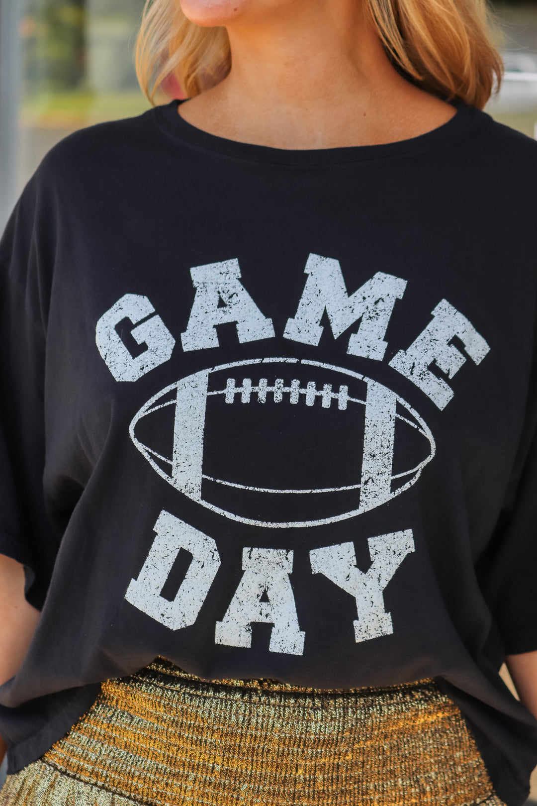 Game Day Cropped Tee - Black
