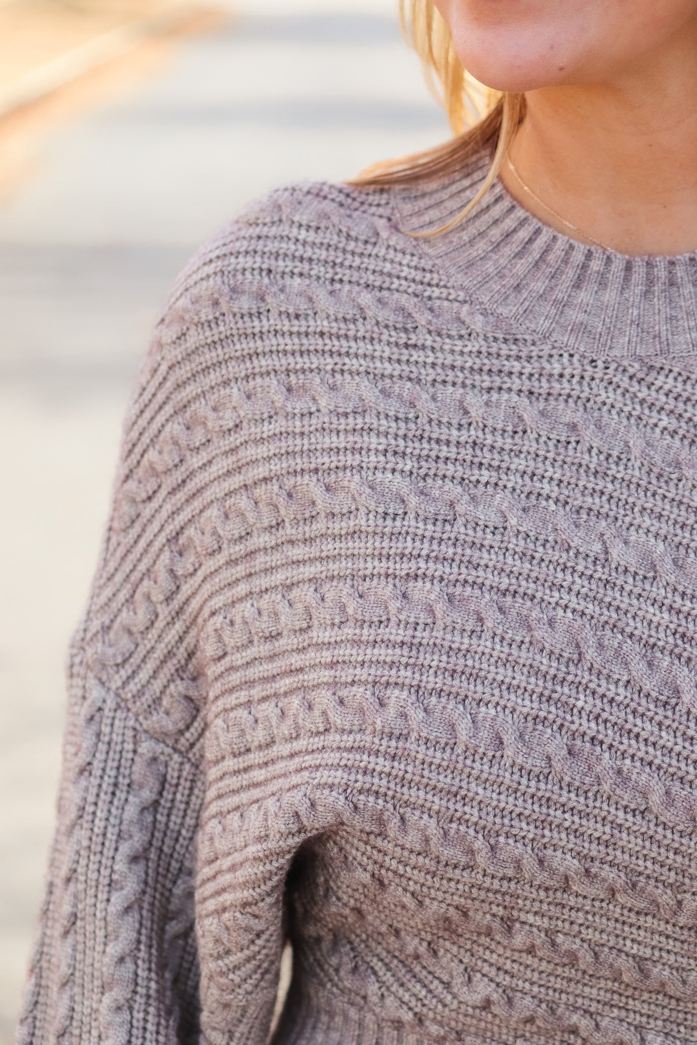 Cable Knit Sweater - Taupe