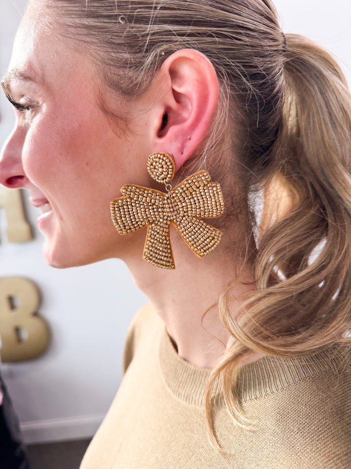 Bow Earrings - Gold