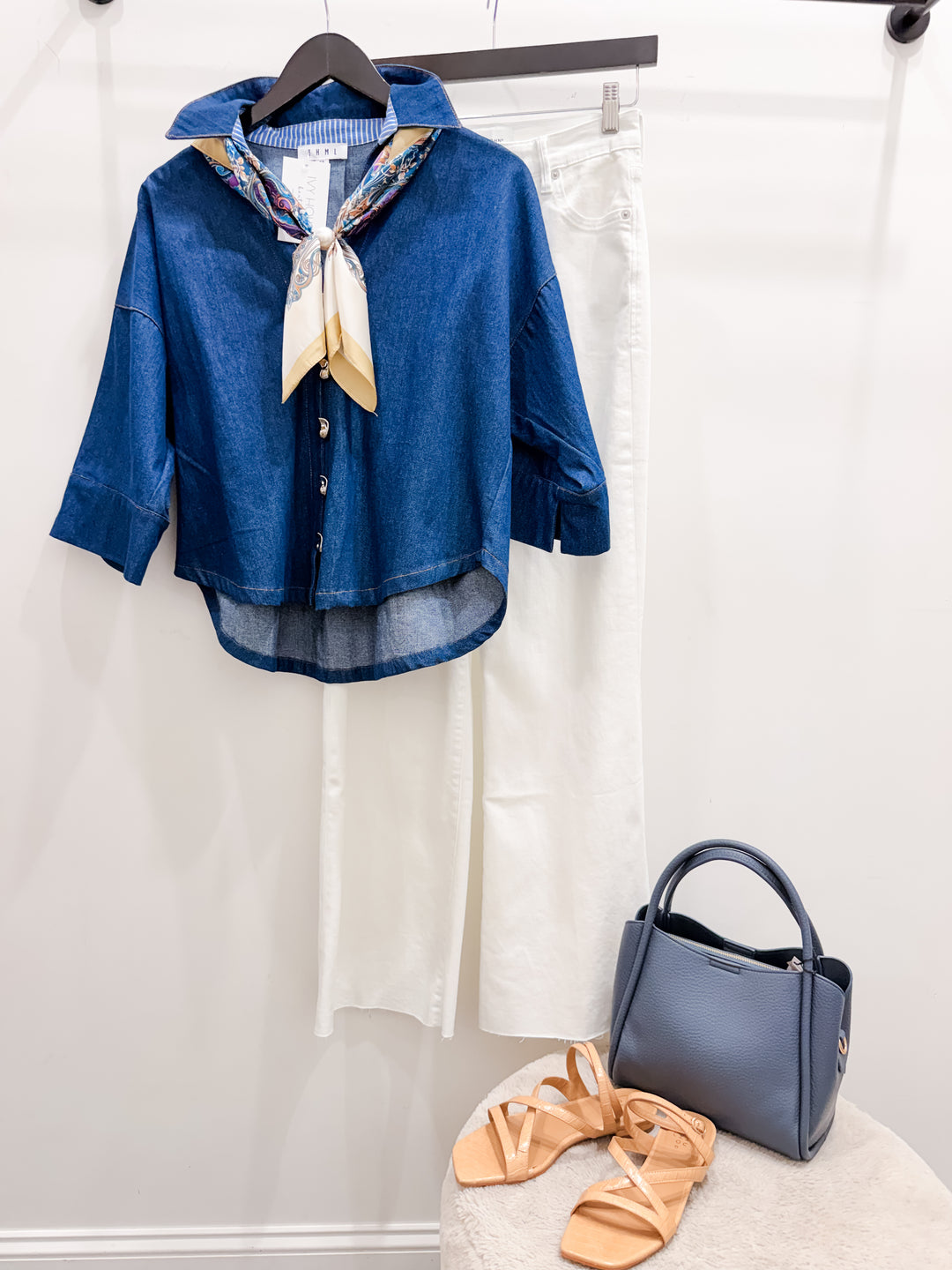 Denim Button Front Top